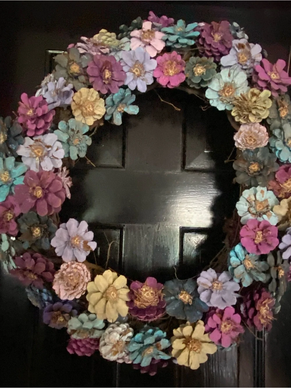 Pastels Floral Pinecone 20” Wreath Handcrafted